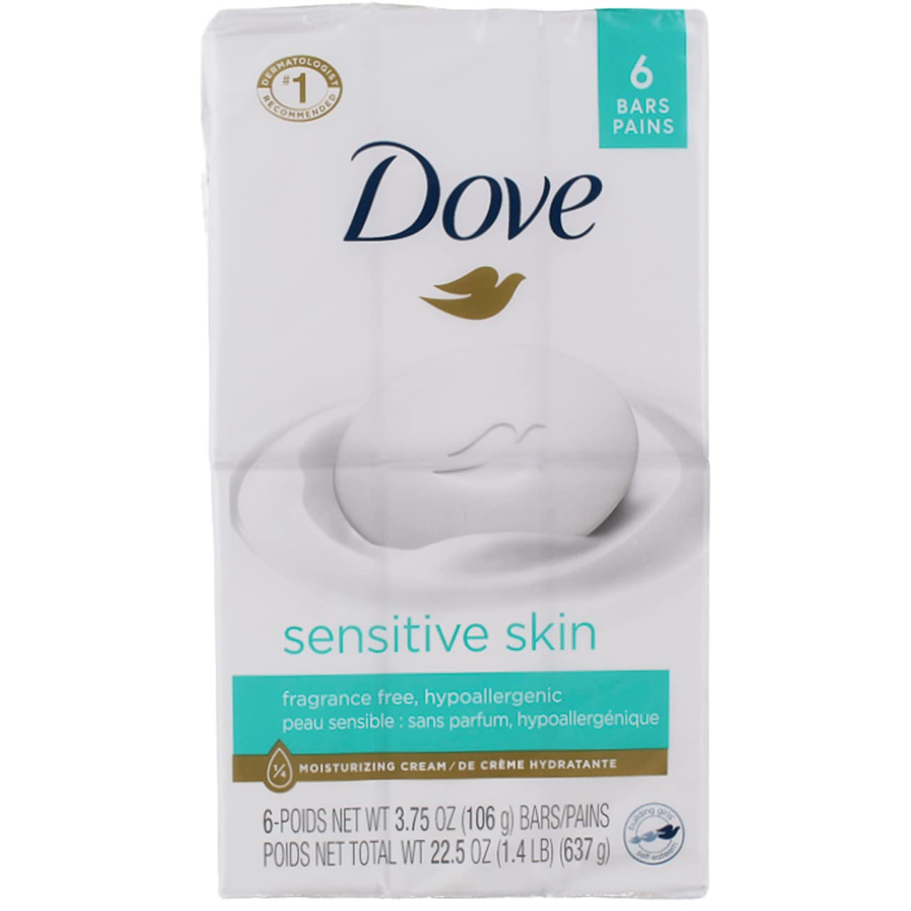 Dove Beauty Bar Gently Cleanses And Nourishes Sensitive Skin Effectively Washes Away Bacteria While Nourishing Your Skin, 3.75 O