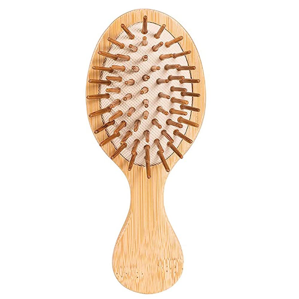 Sofmild Mini Travel Bamboo Hair Brush for Women/Men/Kids - Anti-Static Small Detangling Brush Glide Through Tangles with Ease