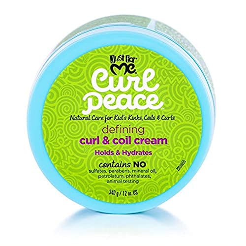 Just For Me Curl Peace Defining Curl & Coil Cream - Holds & Hydrates, Contains Flaxseed, Avocado Oil & Black Castor Oil, No Anim