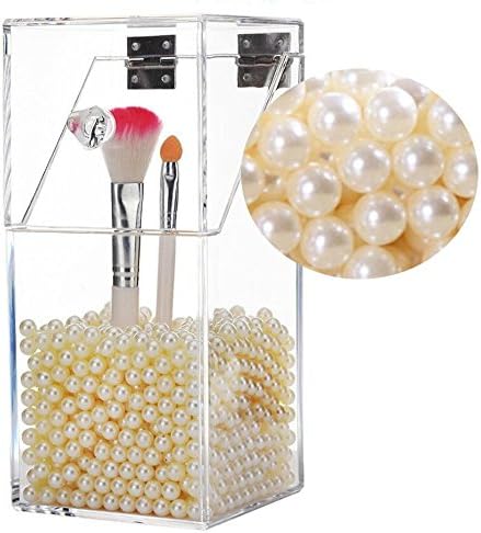 Makeup Beads for Brushes,AIYoo Art Faux Pearls 1500 pcs for Lipstick, Mascara, Eyeliner,Makeup Brush Holder Organizer, Highlight Plastic Round Pearls,Diameter 8mm