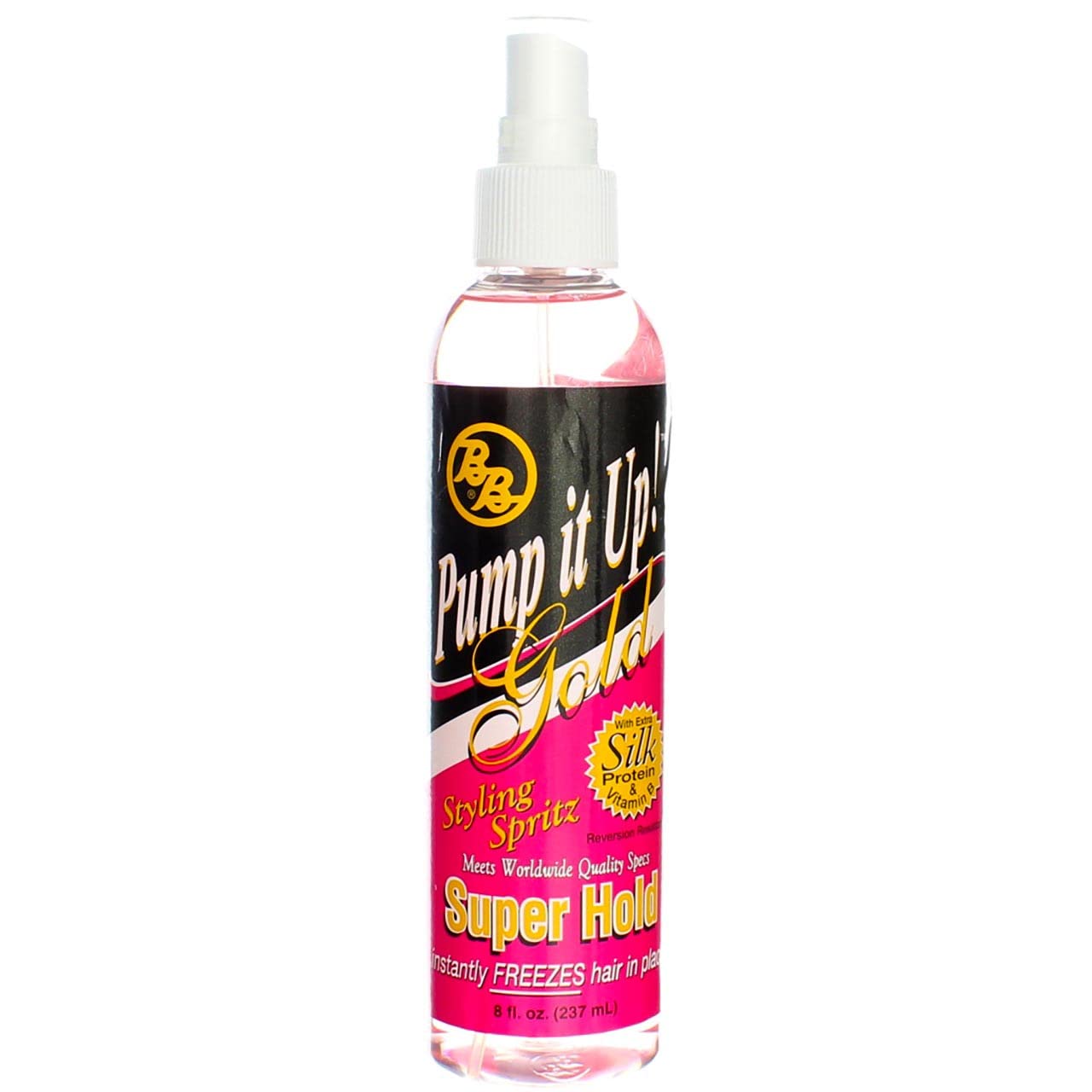 Bronner Brothers Pump It Up Spritz Gold Super Hold, 8 Oz (Pack Of 4)
