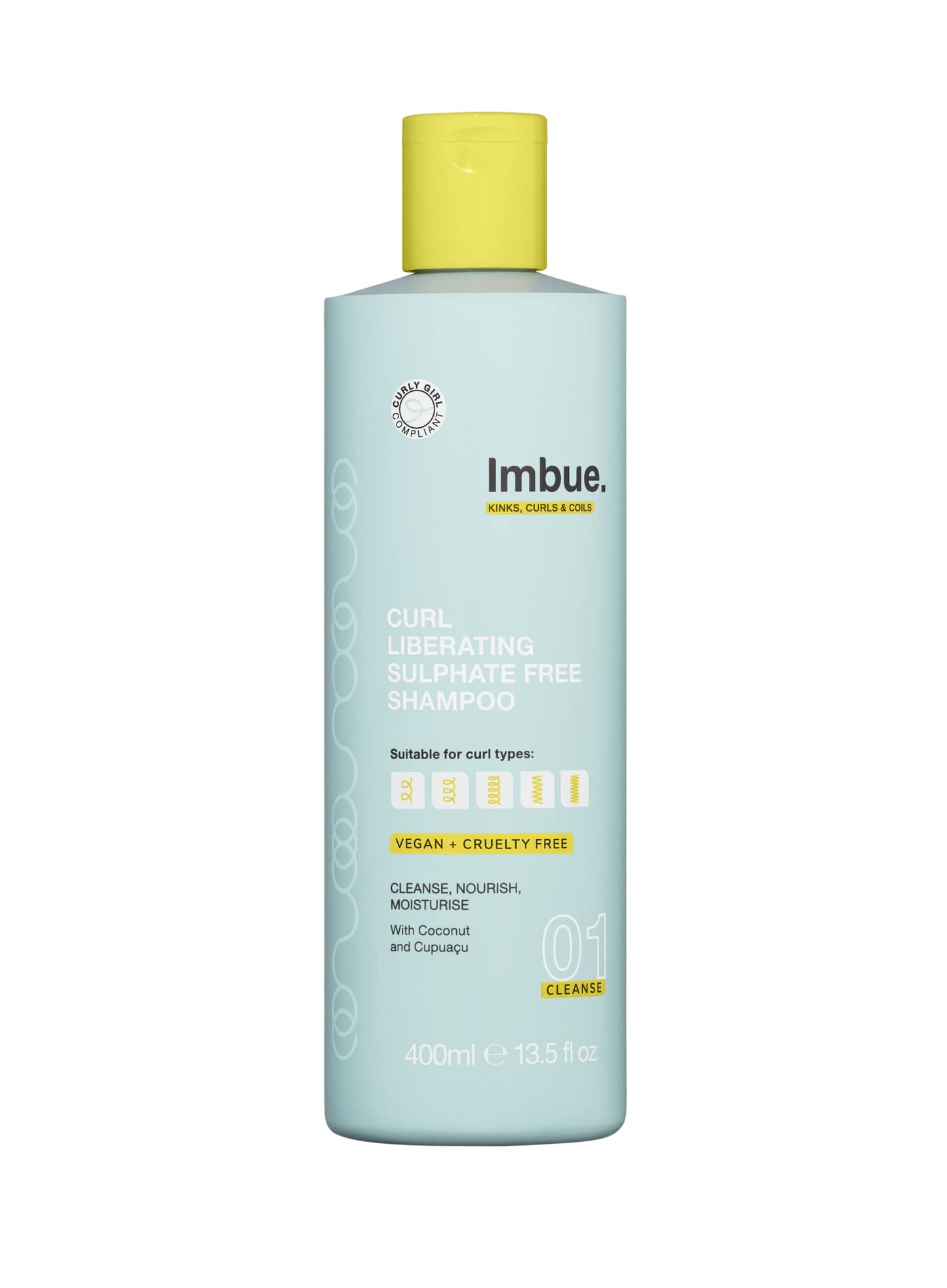 Imbue Curl Liberating Sulphate Free Shampoo For Curly Wavy Hairs 13.5 Fl Oz | Curly Girl Compliant + Vegan - Curl Enhancing Sham