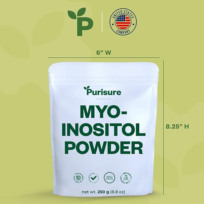 Myo-Inositol Powder, 250g, Fertility, Hormonal Balance and Ovarian Support, Pure Inositol Powder, Myo Inositol Supplement to Support Energy and Brain Wellness, Vegan, Non-GMO, 500 Servings