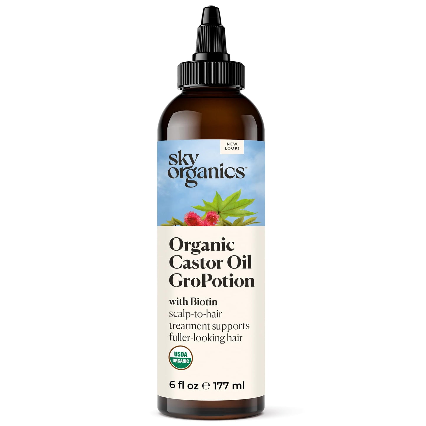 Sky Organics Organic Gropotion For Hair Usda Certified Organic To Strengthen, Lengthen & Condition, 6 Fl. Oz