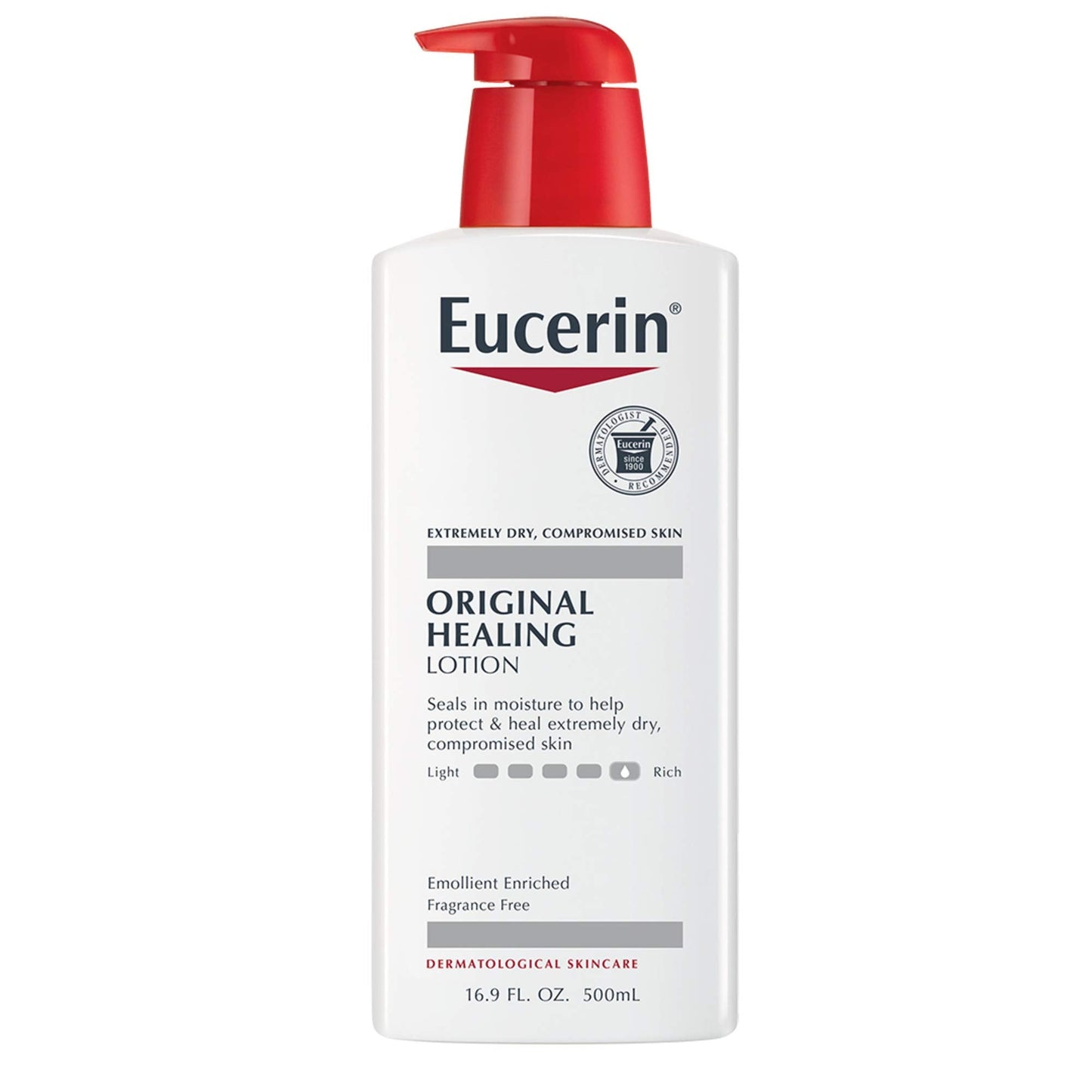 Eucerin Original Healing Rich Body Lotion, Body Lotion For Dry Skin, 16.9 Fl Oz Pump Bottle