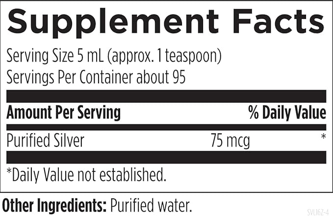 Designs for Health - Silvercillin Liquid, 15ppm Non-Toxic Form of Silver - Non-GMO GI + Immune Support Supplement (95 Servings / 16oz)