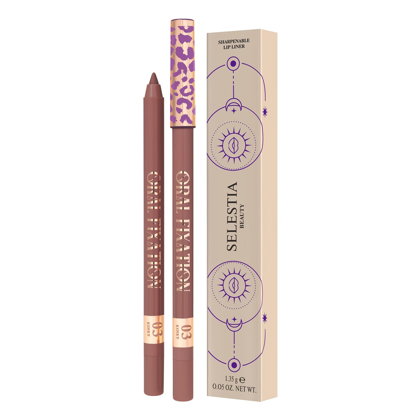 SELESTIA BEAUTY Long-Lasting & Waterproof Lip Liner Pencil – Oral Fixation – Precision Application with Sharpenable Tip (KINKY)