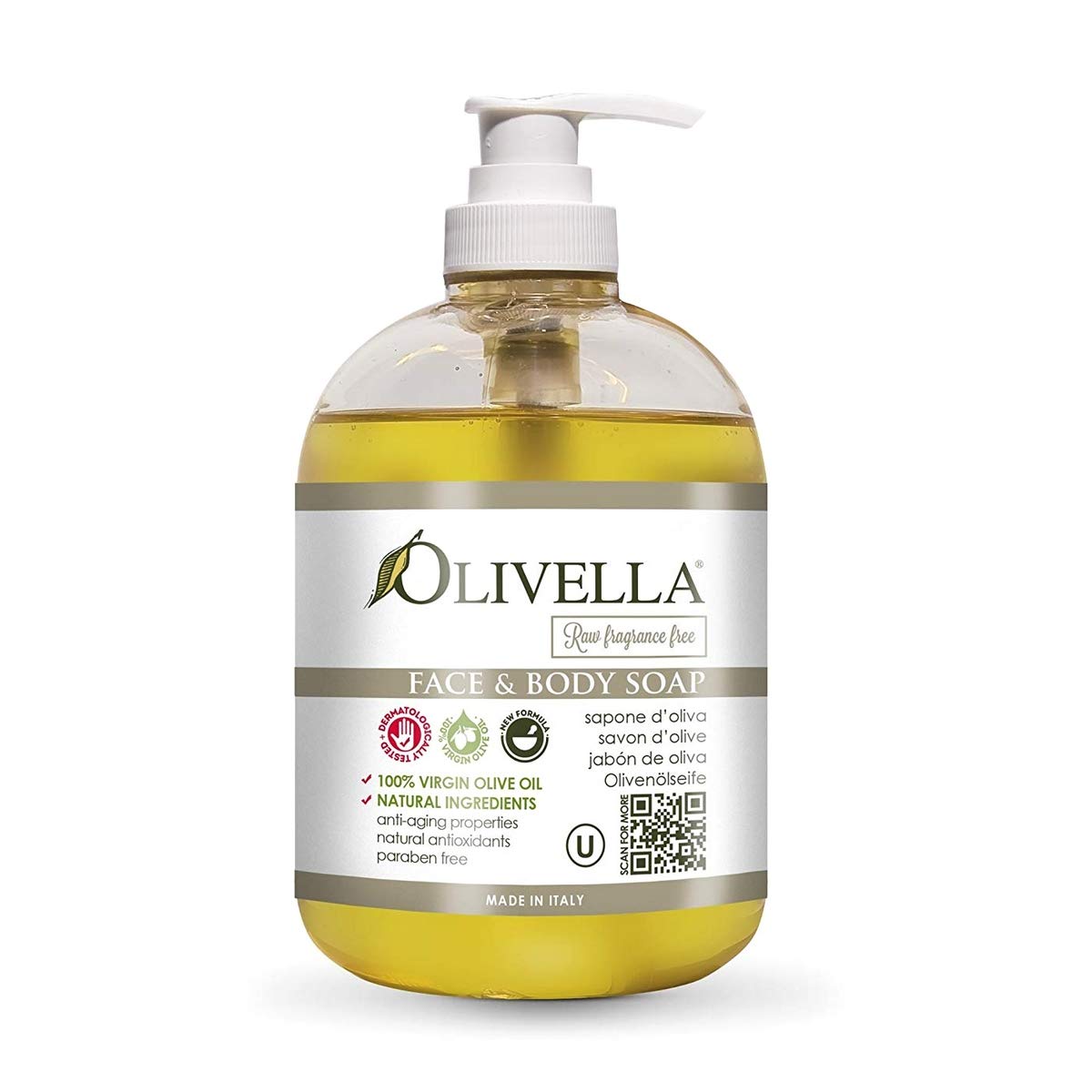 Olivella Liquid Soap - Raw Fragrance Free 16.9 Oz