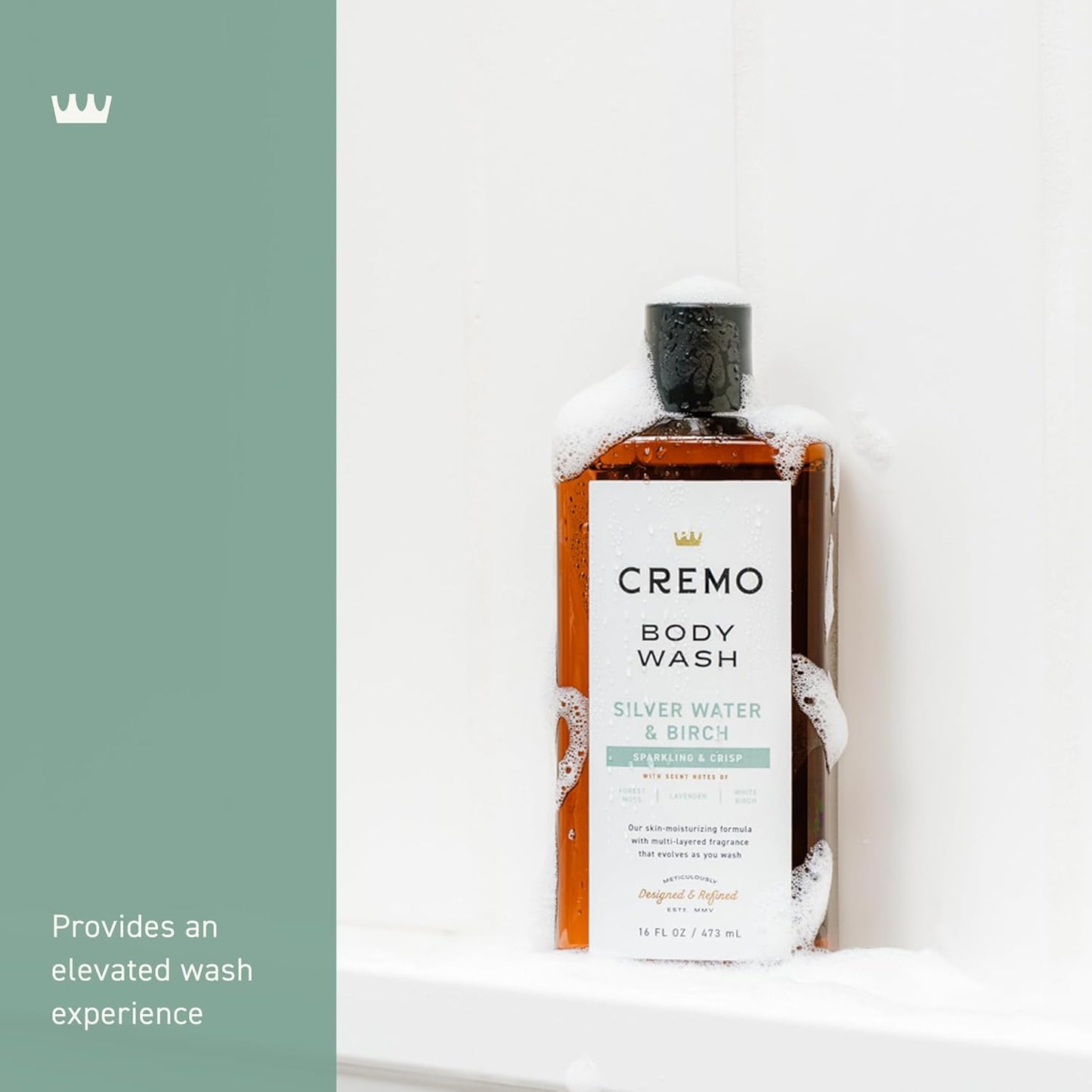 Revitalizing Cremo Body Wash for Men | Glacier-Fed & White Birch | 16 Fl Oz