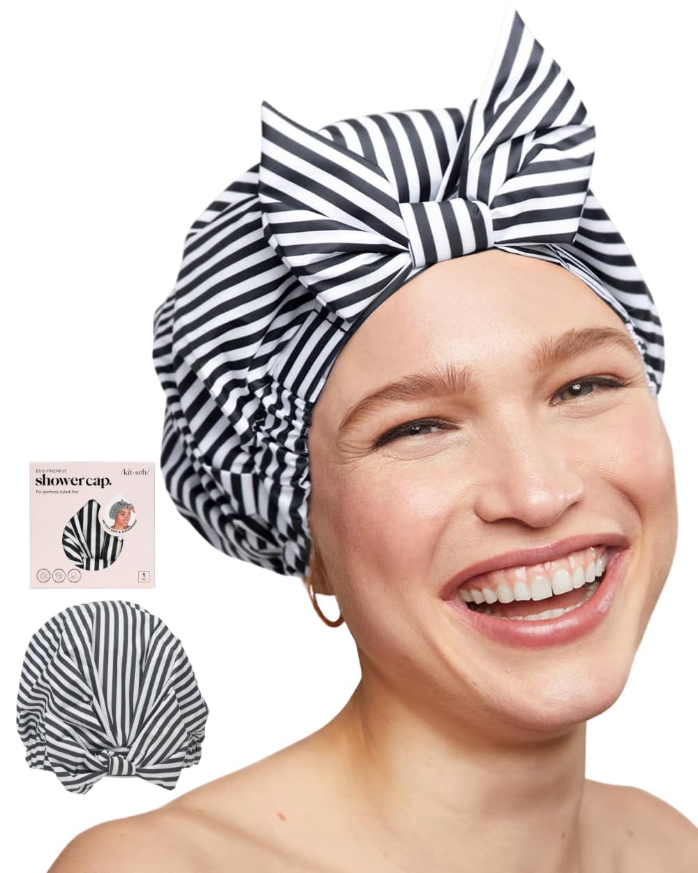 Kitsch Luxury Shower Cap For Women Waterproof - Reusable Shower Cap, Hair Cap For Shower, Waterproof Hair Shower Caps For Long H