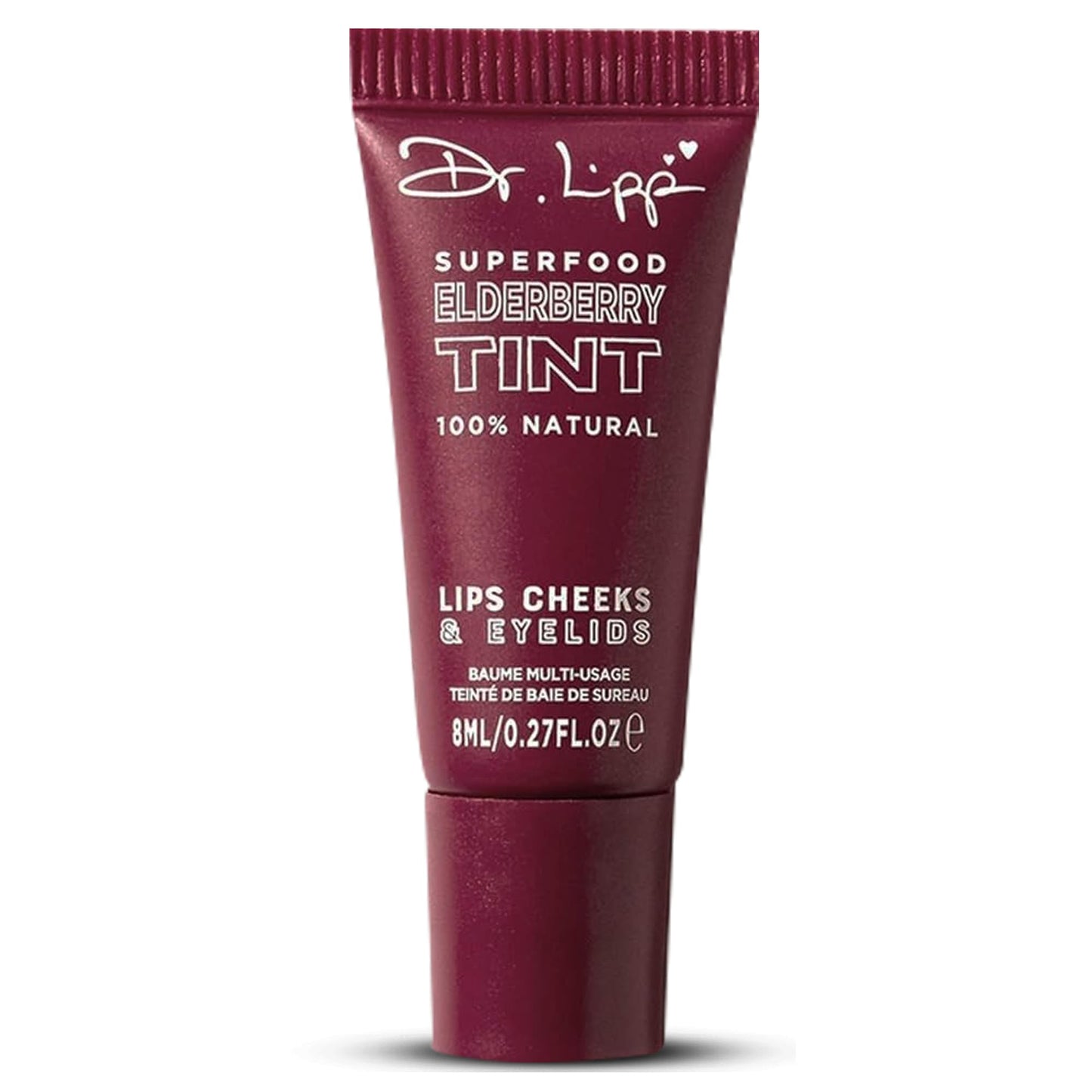 Dr. Lipp Superfood Lip Tint Elderberry 8Ml - 4-In-One Ultra Moisturising Tinted Lip Balm, Lip Gloss, Cheek Blush & Glossy Eyesha