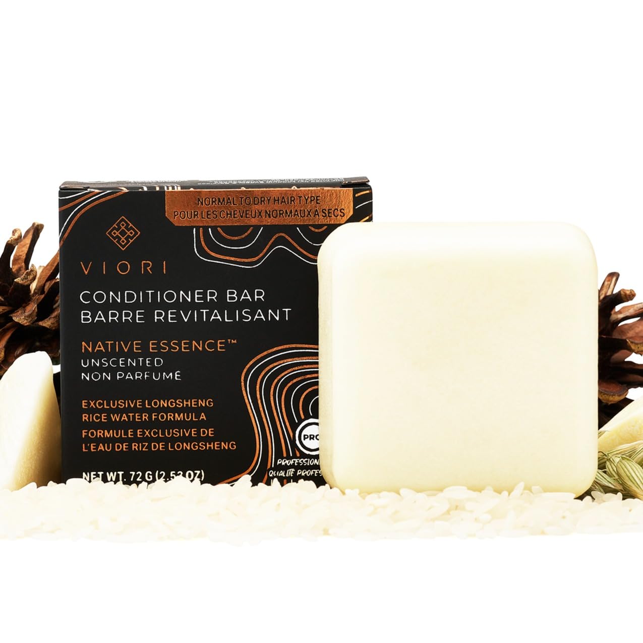 Viori Native Essence Conditioner Bar Made With Rice Water - Handcrafted All Natural Organic Conditioner
