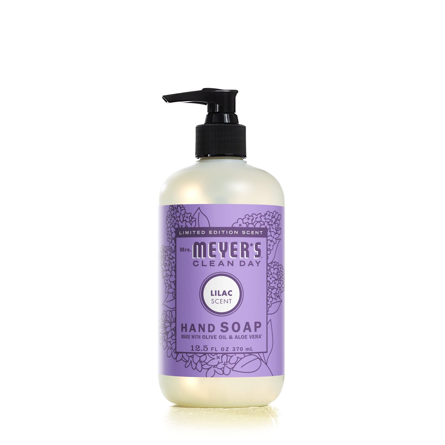 MRS. MEYER'S CLEAN DAY Hand Soap, Made with Essential Oils, Biodegradable Formula, Lilac, 12.5 fl. oz