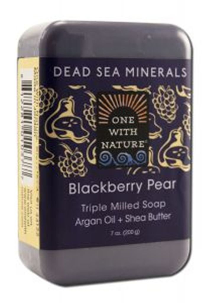 One With Nature Blackberry Pear Dead Sea Mineral Soap, 7 Ounce Bar
