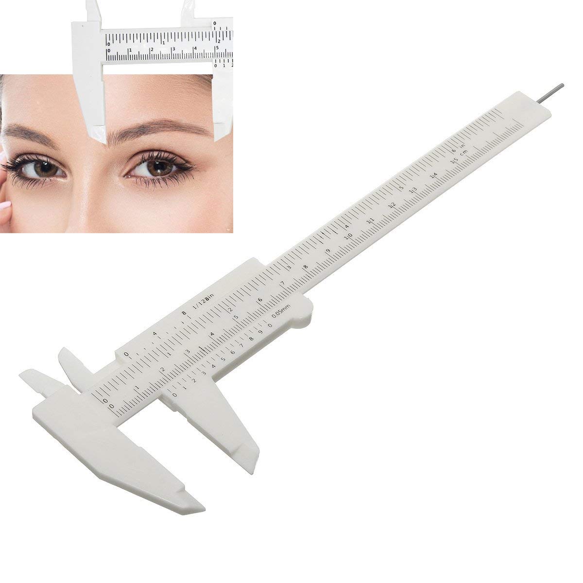 Vernier Caliper Waterproof Plastic Eyebrow Permanent Makeup Ruler Students Experimental Measurement Tools For Permanent Makeup T