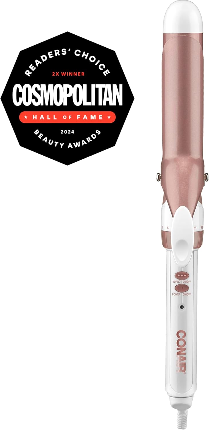 Conair Double Ceramic 1/2-Inch Curling Iron | Spiral Curls for Short Hair