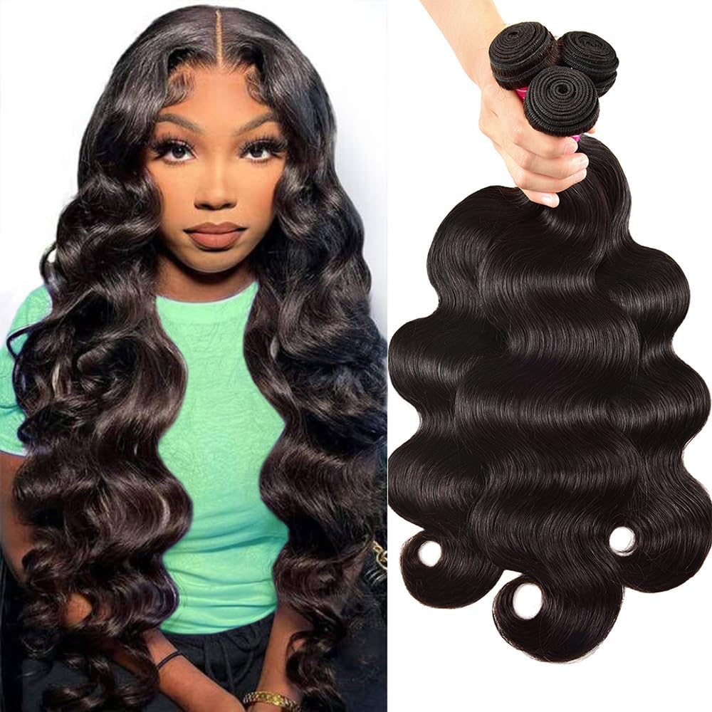 Human Hair Bundles 16 18 20 Inch Body Wave Bundles Human Hair 10A Brazilian Human Hair Bundles 100% Unprocessed Virgin Hair Weft