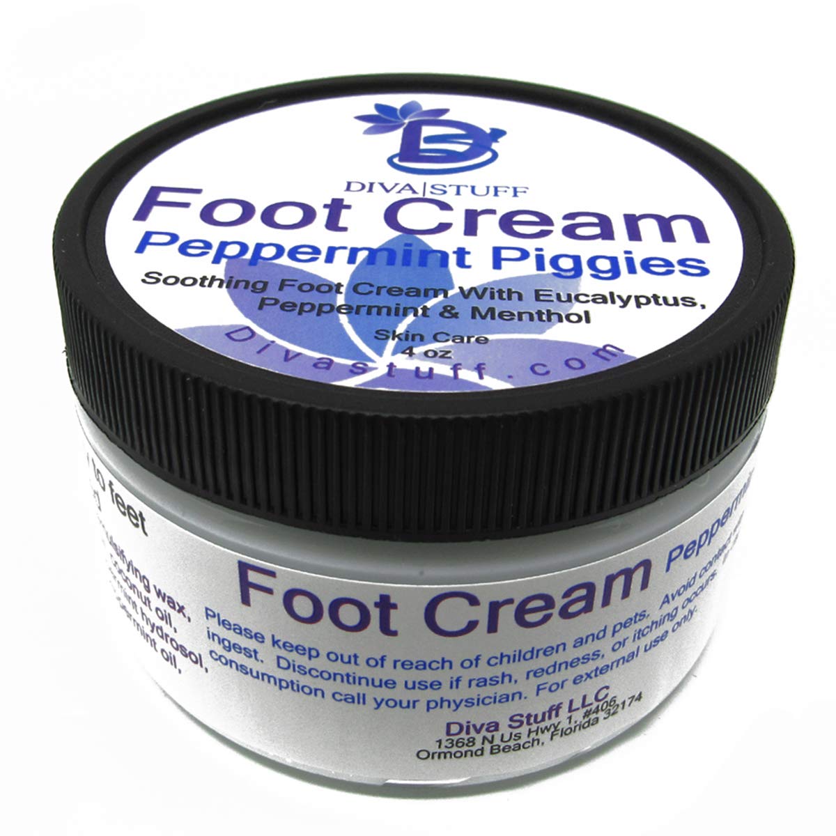 Diva Stuff Peppermint Piggies Soothing Foot Cream W/Eucalyptus, Peppermint & Menthol