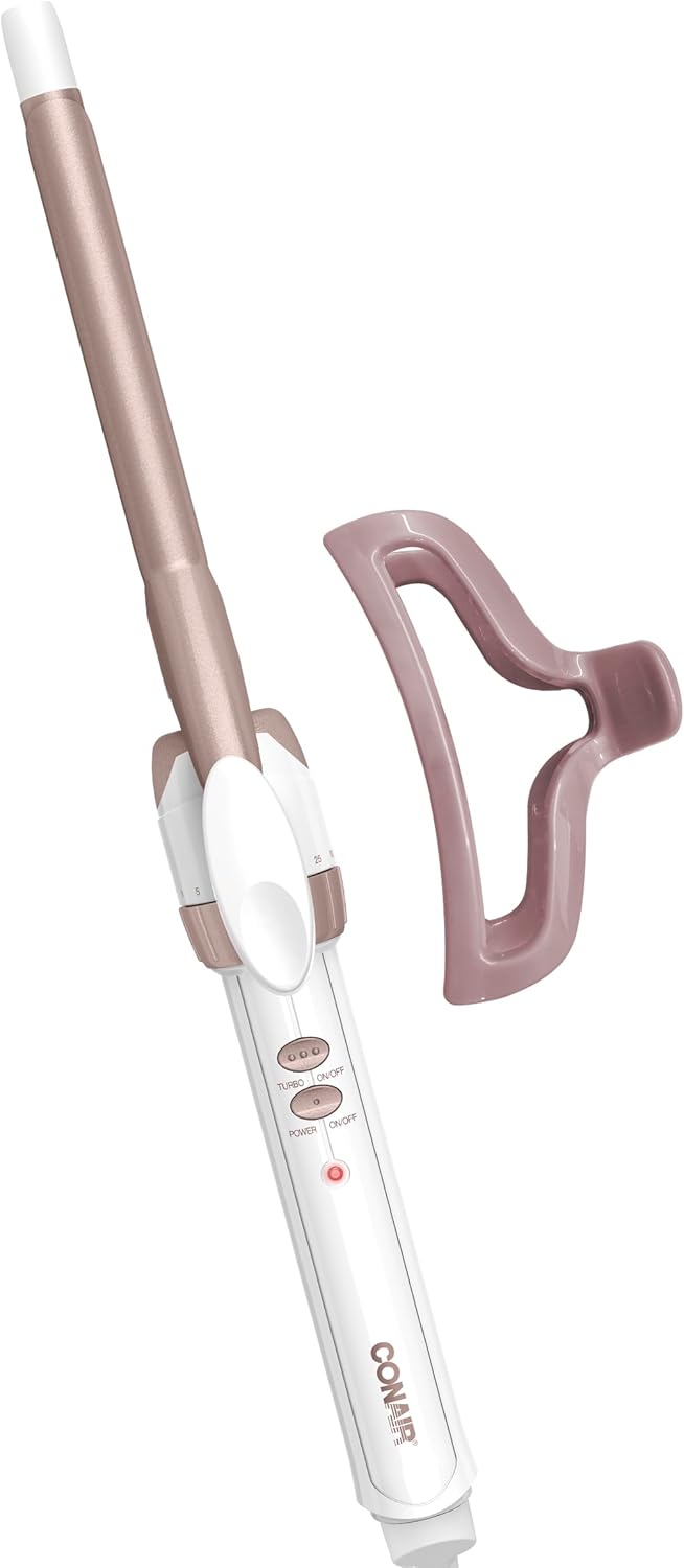 Conair Double Ceramic 1/2-Inch Curling Iron | Spiral Curls for Short Hair