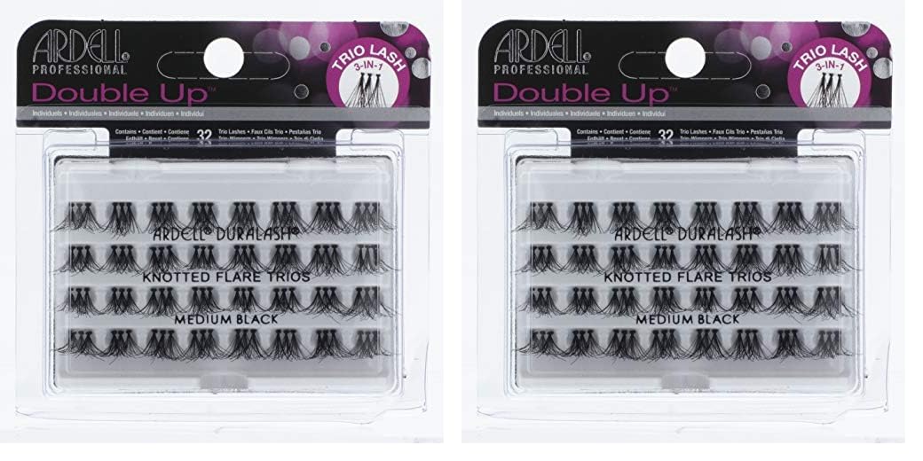 Ardell Double Up - Knotted Flare Trios - Medium Black (Pack of 2)