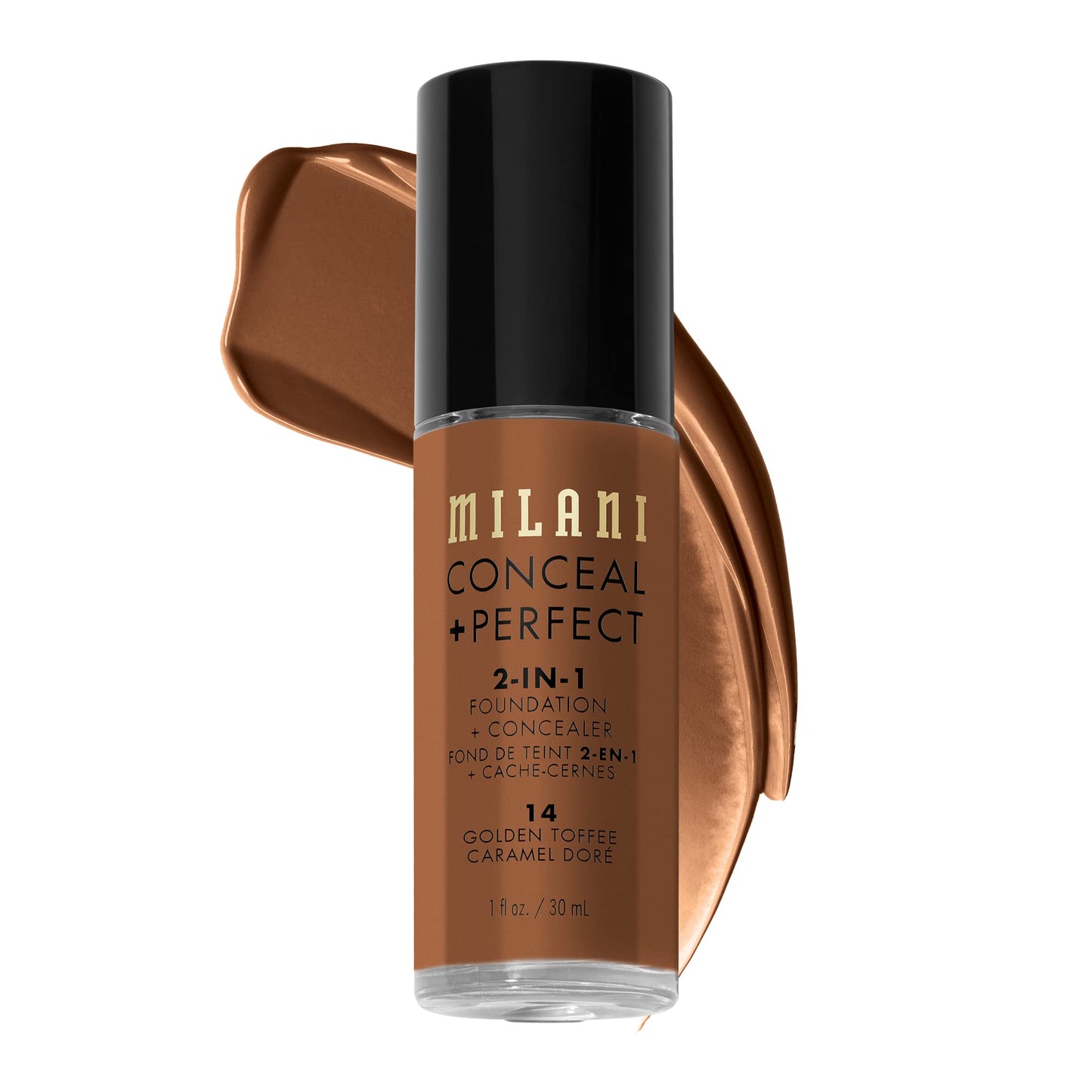 Milani Conceal + Perfect 2-In-1 Foundation + Concealer - Golden Toffee (1 Fl. Oz.) Cruelty-Free Liquid Foundation - Cover Under-