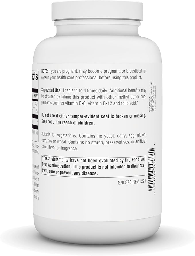 Source Naturals TMG 750mg Trimethylglycine (Anhydrous Betaine) - 240 Tablets