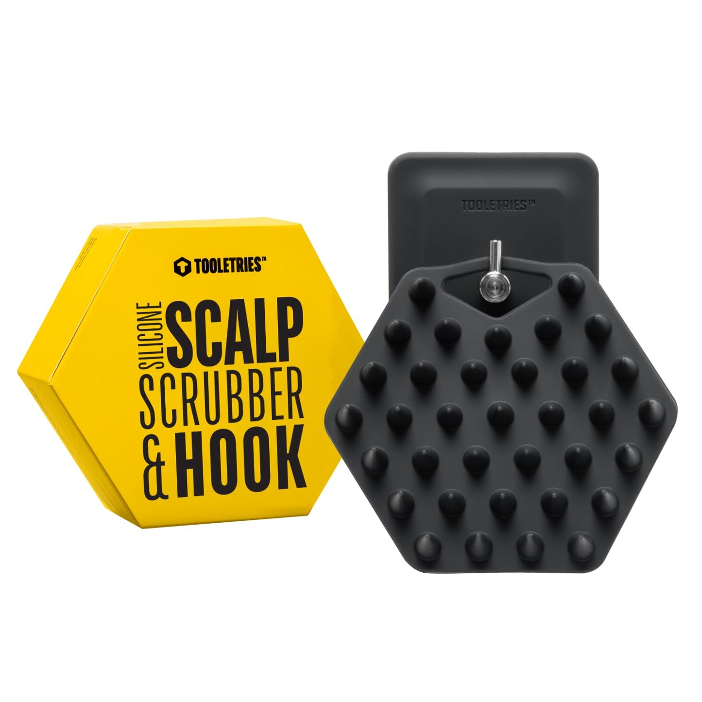 Tooletries - Scalp Scrubber & Hook - Silicone Exfoliating Hair Scrubber For Men, Bath & Shower Accessories - Features Silicone-G