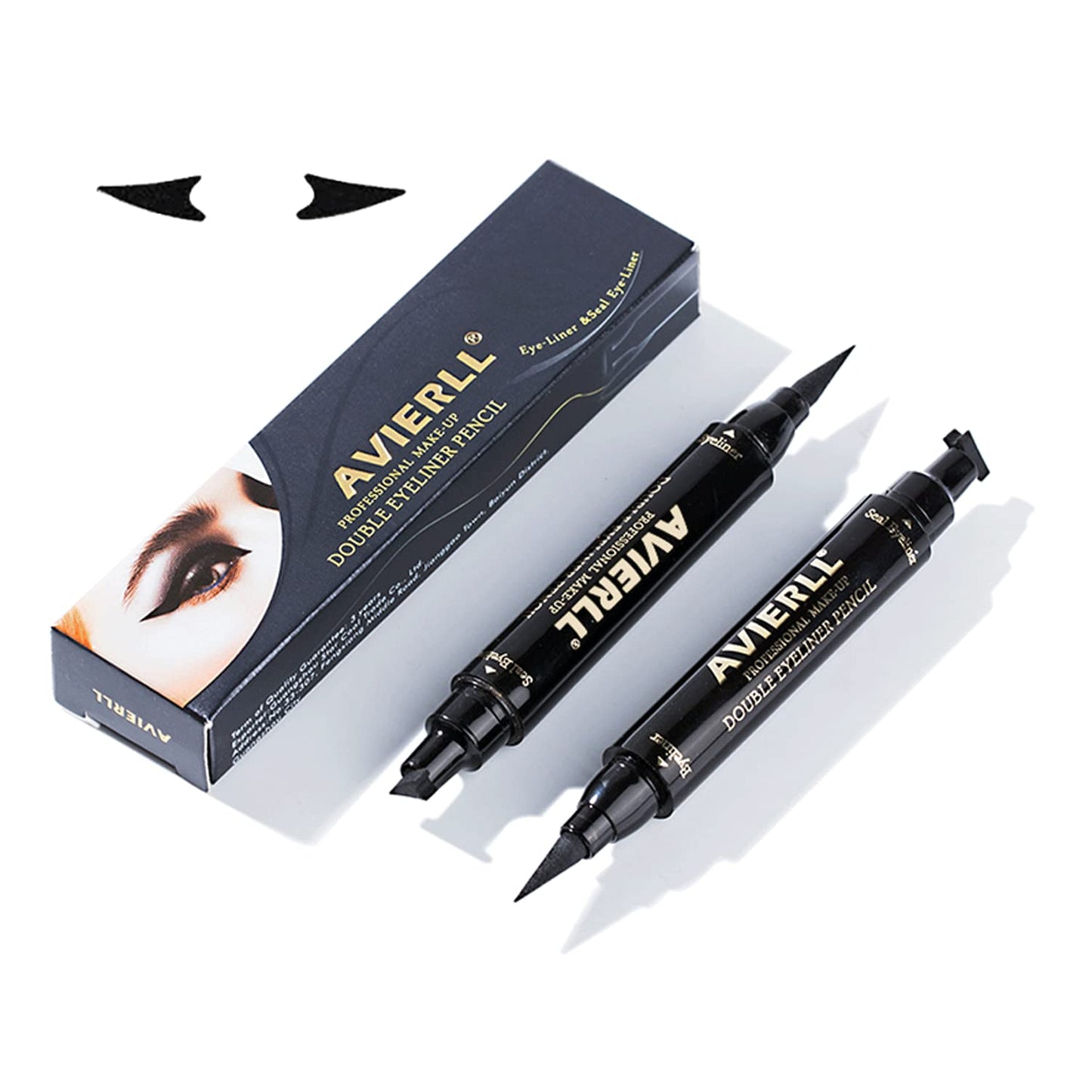 Avierll Winged Eyeliner Stamp-2 Pens, Smudge Proof Waterproof Long Lasting Quick Flick Wingliner, Vamp Style Wing Eye Liner Pen