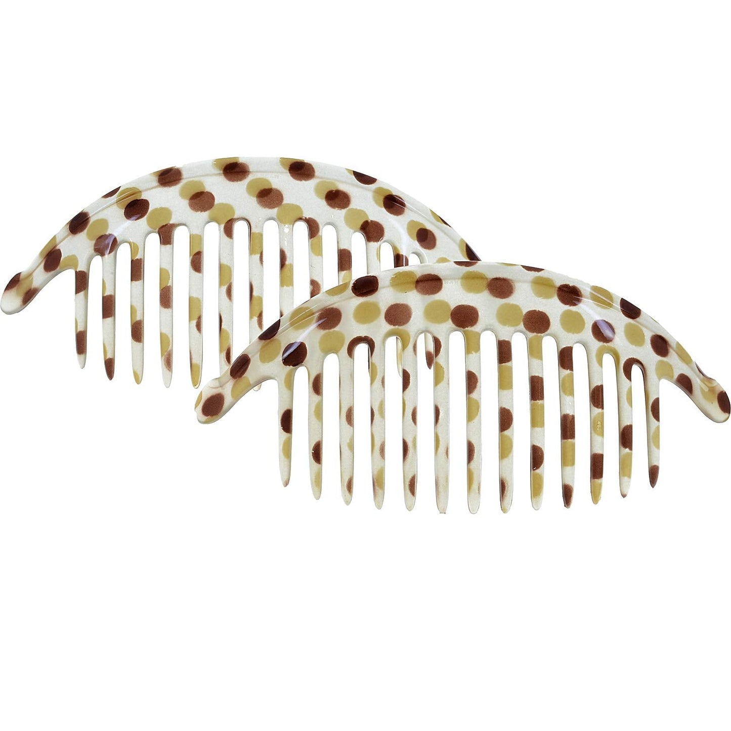 Camila Paris CP1248/2 French Hair Side Combs, Dots Interlocking Combs French Twist Hair Combs, Strong Hold Hair Clips for Women