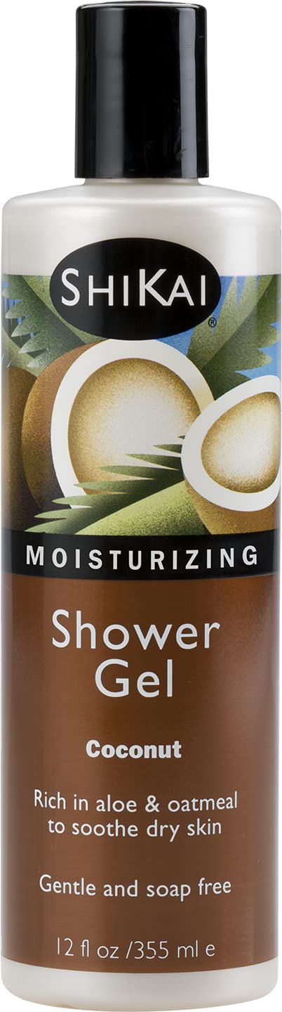 Shikai - Daily Moisturizing Shower Gel (Coconut, 12 Oz) | Gentle Soap-Free Formula | With Aloe Vera & Oatmeal For Soft, Healthy