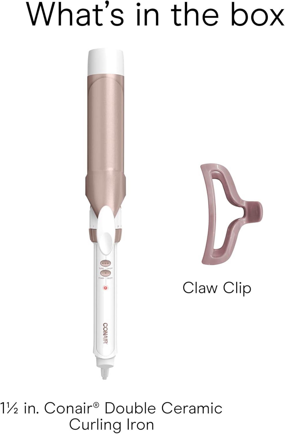 Conair Double Ceramic 1.5-Inch Curling Iron | Soft Waves for Medium/Long Hair