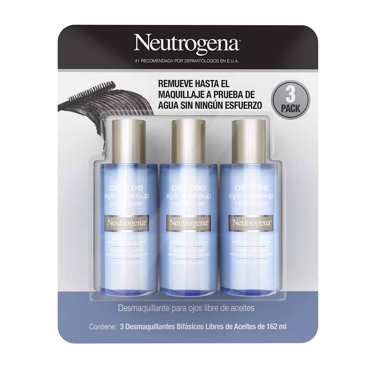 Neutrogena Cleansing Oil-Free Eye Makeup Remover, 5.5 Fluid Ounce (Pack Of 3)