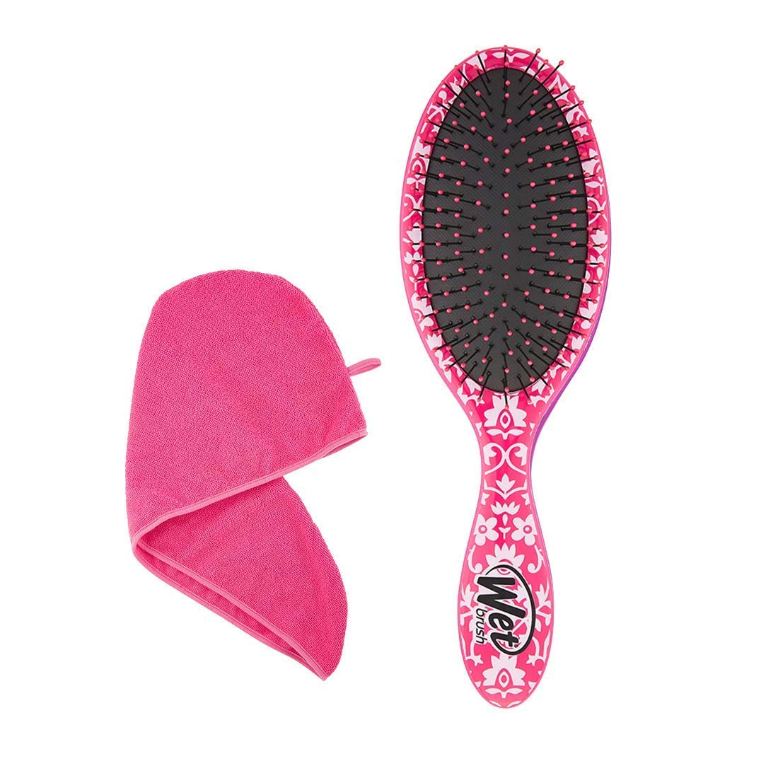 Wet Brush Hair Brush Starter Kit - Detangling Brush, Towel Turban, Quick Dry, Wet or Dry Hair, All Hair Types, Painless, No Friz