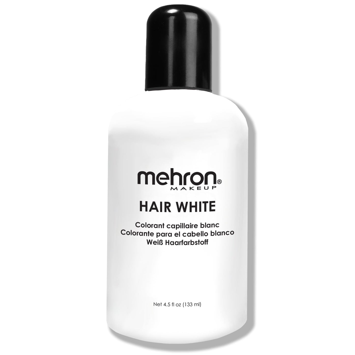 Mehron Makeup Hair White | Washable White Hair Dye | Temporary Hair Color for Theatre, Cosplay, & Halloween 4.5 oz (133 ml) (Whi