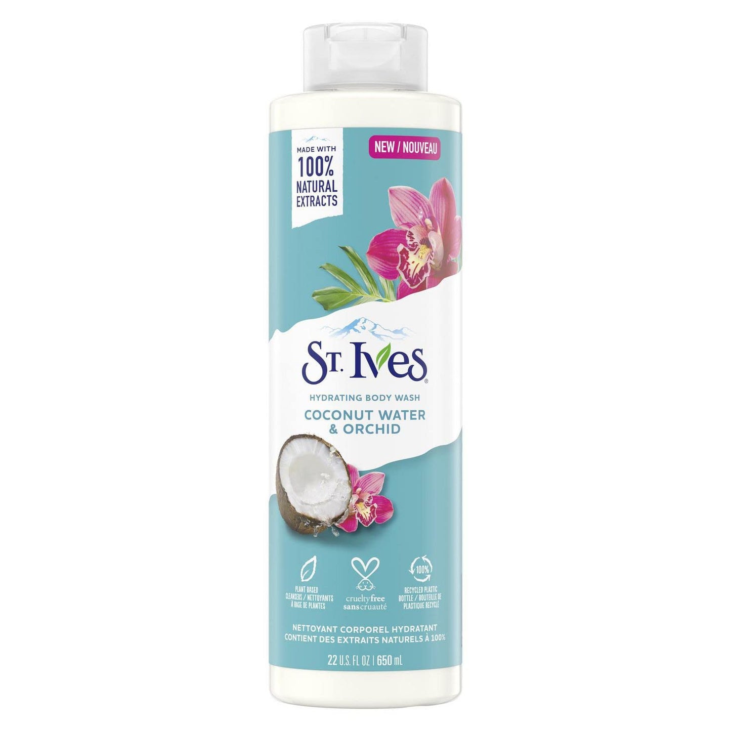 St. Ives Coconut Water & Orchid Hydrating Body Wash 100% Natural 22 Oz.