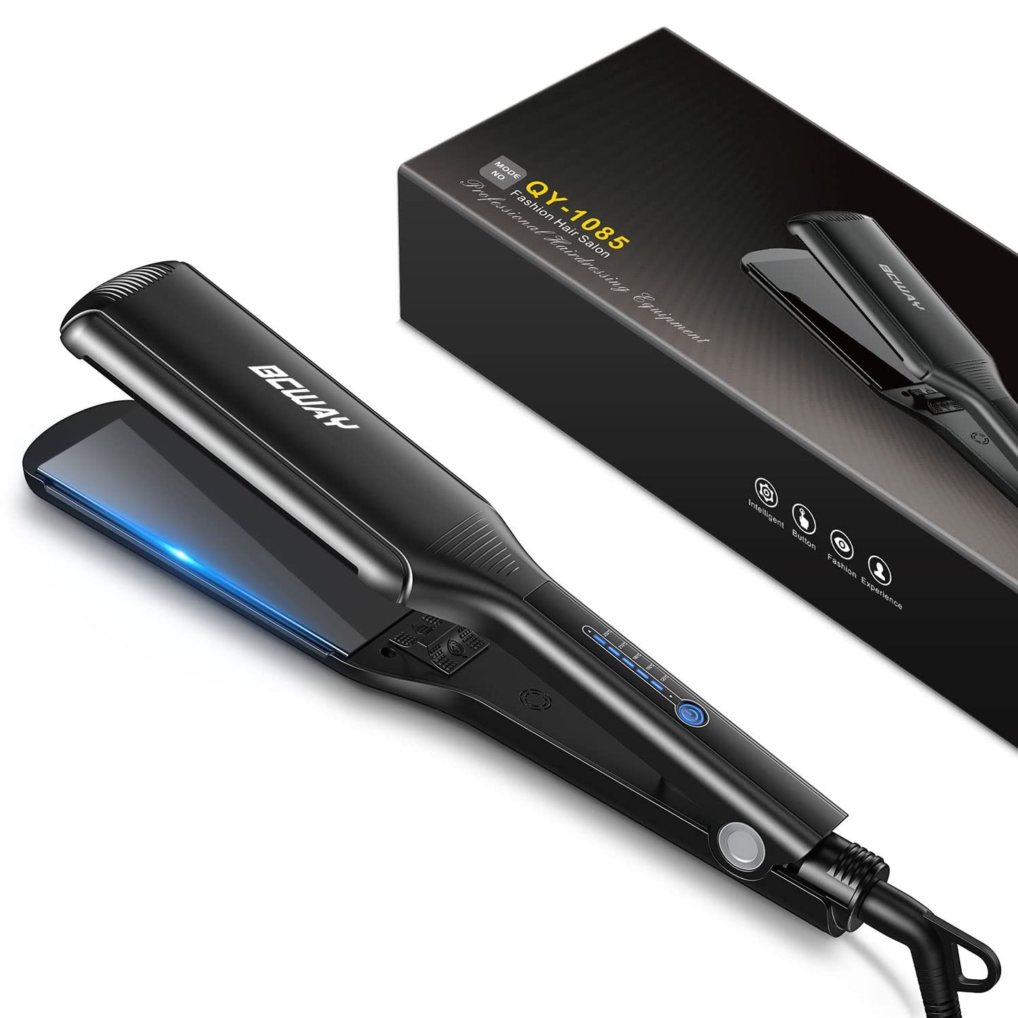 Bcway Professional Hair Straightener, 2.16'' Extra-Large Floating Titanium Flat Iron, Anti-Static 30s Instant Heating Straighten