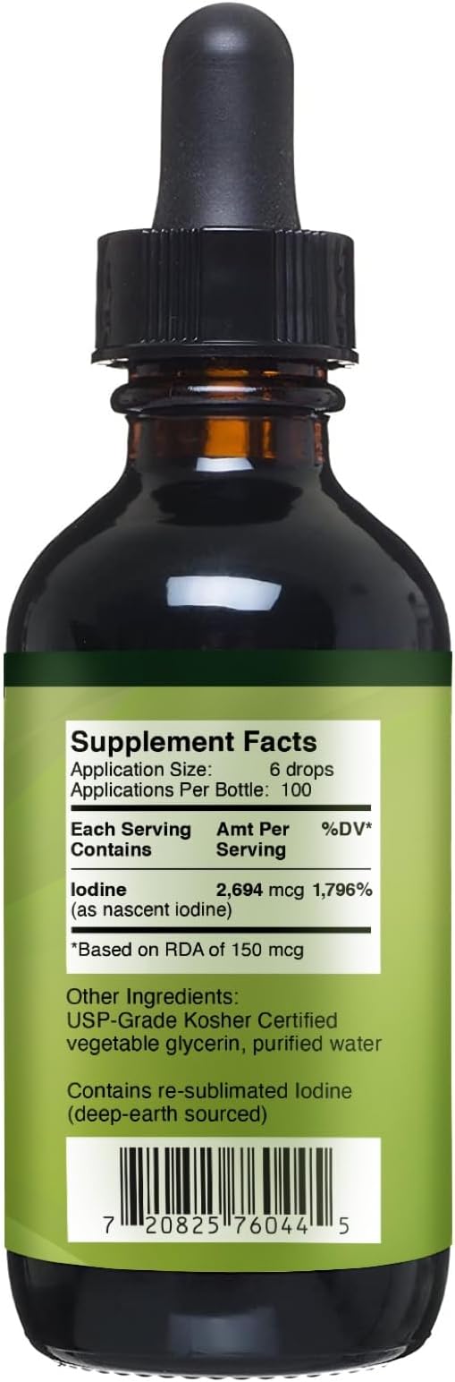 Go Nutrients Nascent Iodine & Thyroid Support Dietary Supplements High Potency Liquid Drops Non-GMO GlutenFree Iodine Edge to Boost Metabolism Improve Skin & Stop Hair Loss & Increase Levels of Iodine