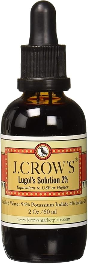 J.CROW'S® Lugol's 2% Iodine Solution & 'Folk Medicine' Book Bundle: Essential Iodine Formulation Since 1829 Paired with a New England Almanac of Natural Health Care Knowledge