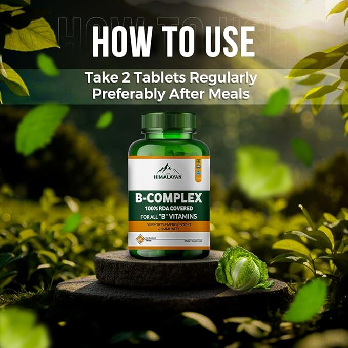 Plant Based B Complex Capsules Supplement | Methylated B Complex Vitamins | B Vitamins Promote Body Energy Support Healthy Digestive Health Immunity - 60 Tablet