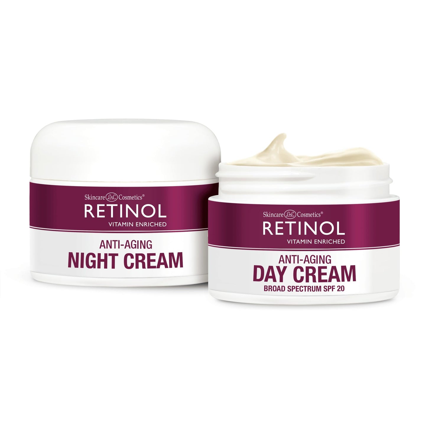 Retinol Anti-Aging, Vitamin Enriched Night Cream & Day Cream - Your 24 Hour Skincare Duo That Works Day And Night To Give You Yo