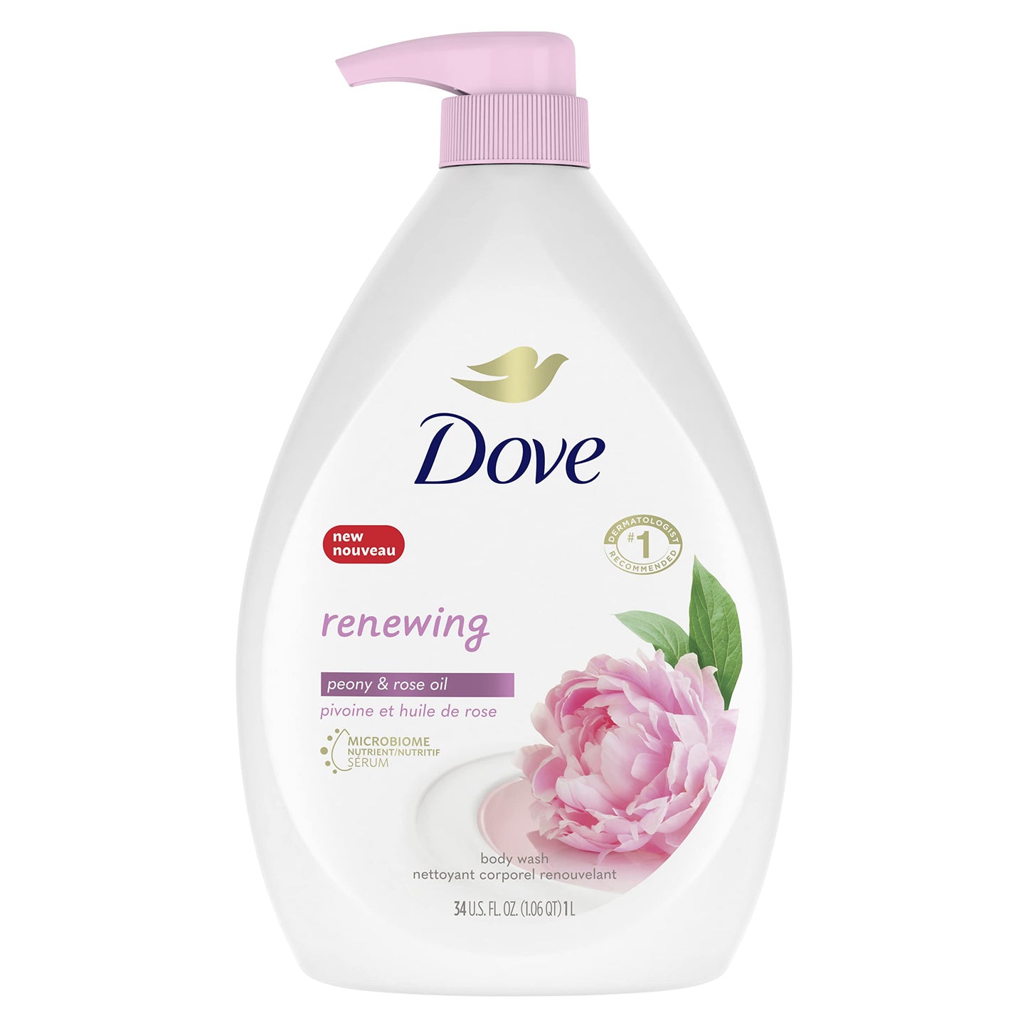 Dove Body Wash With Pump For Dewy Supple Skin Peony And Rose Oil Cleanser That Effectively Washes Away Bacteria While Nourishing