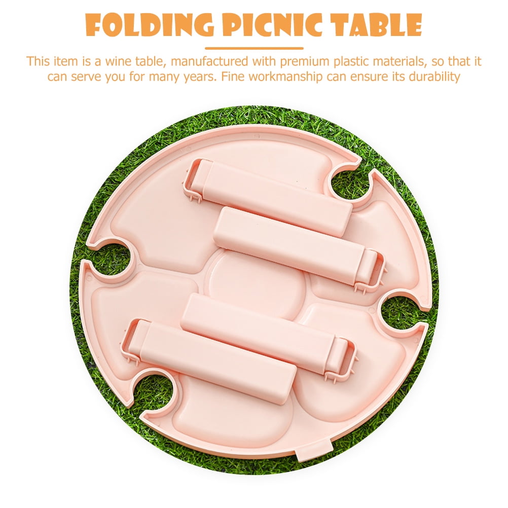 Raindrops Square Pink Plastic Table 1Pcs 11.8X11.8X5.5In Picnic Style Outdoor Furniture