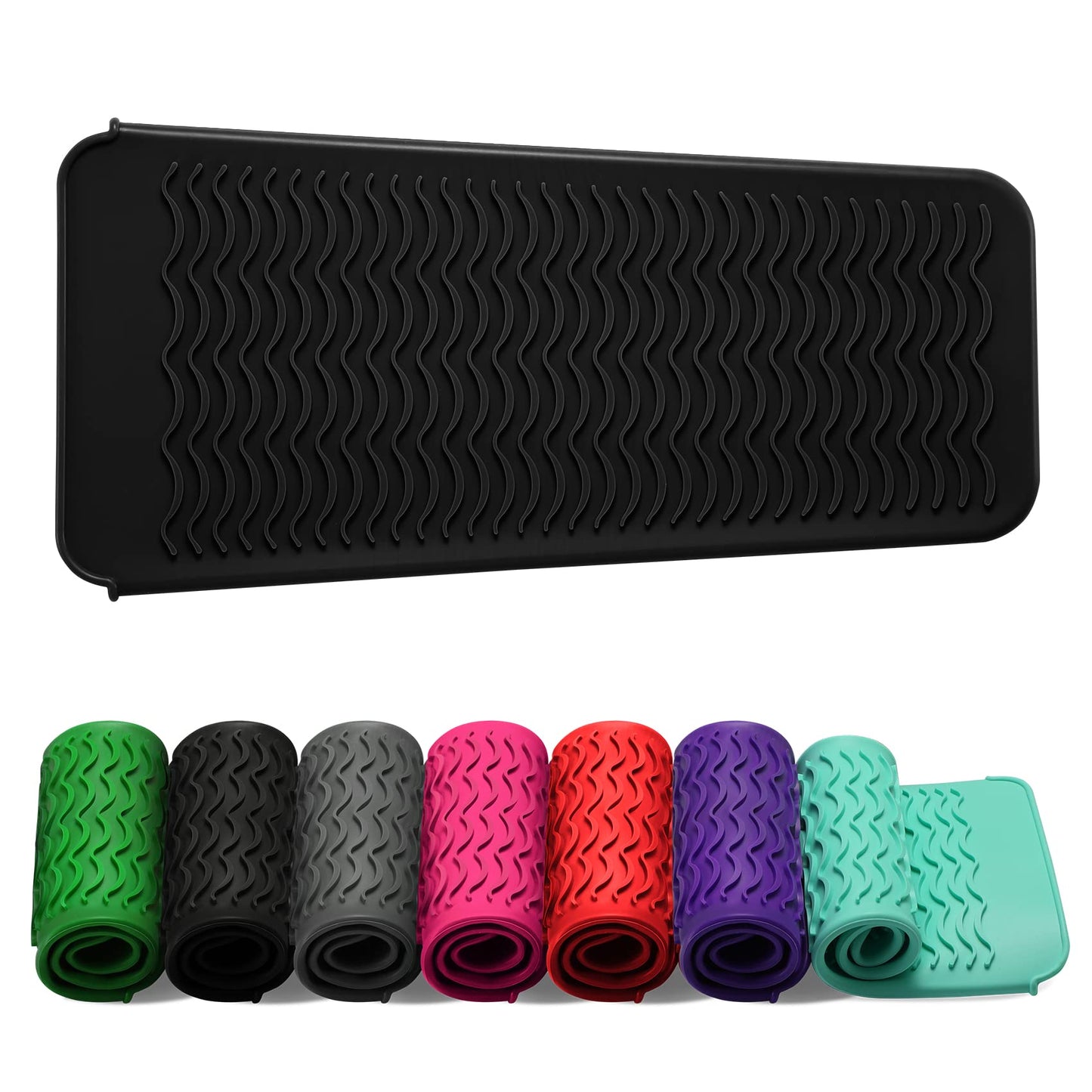 ZAXOP Resistant Silicone Mat Pouch for Flat Iron, Curling Iron,Hot Hair Tools (Black)