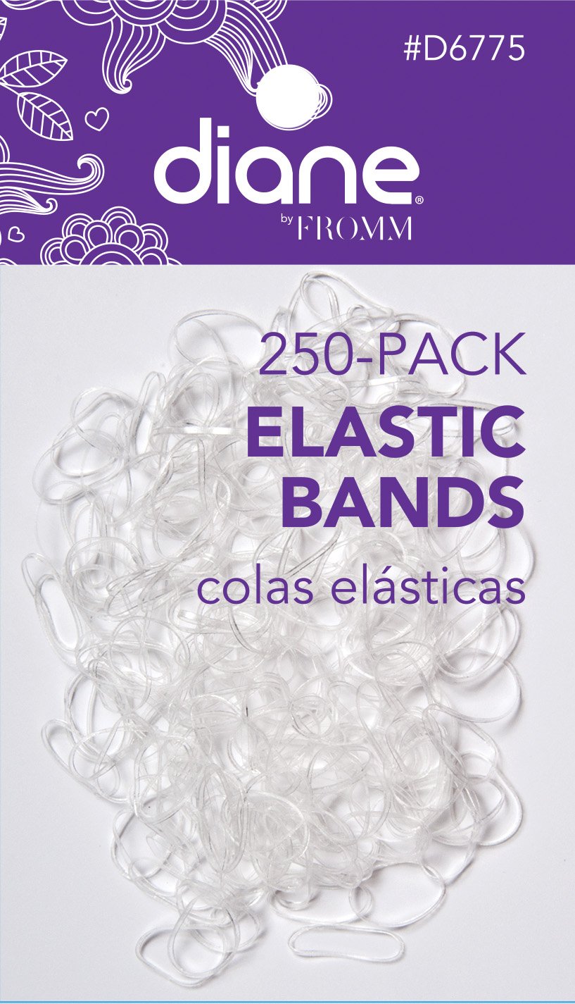 Diane D6775 Clear Elastic Bands for Hair Styling, Braids - 250 Count (Pack of 1)