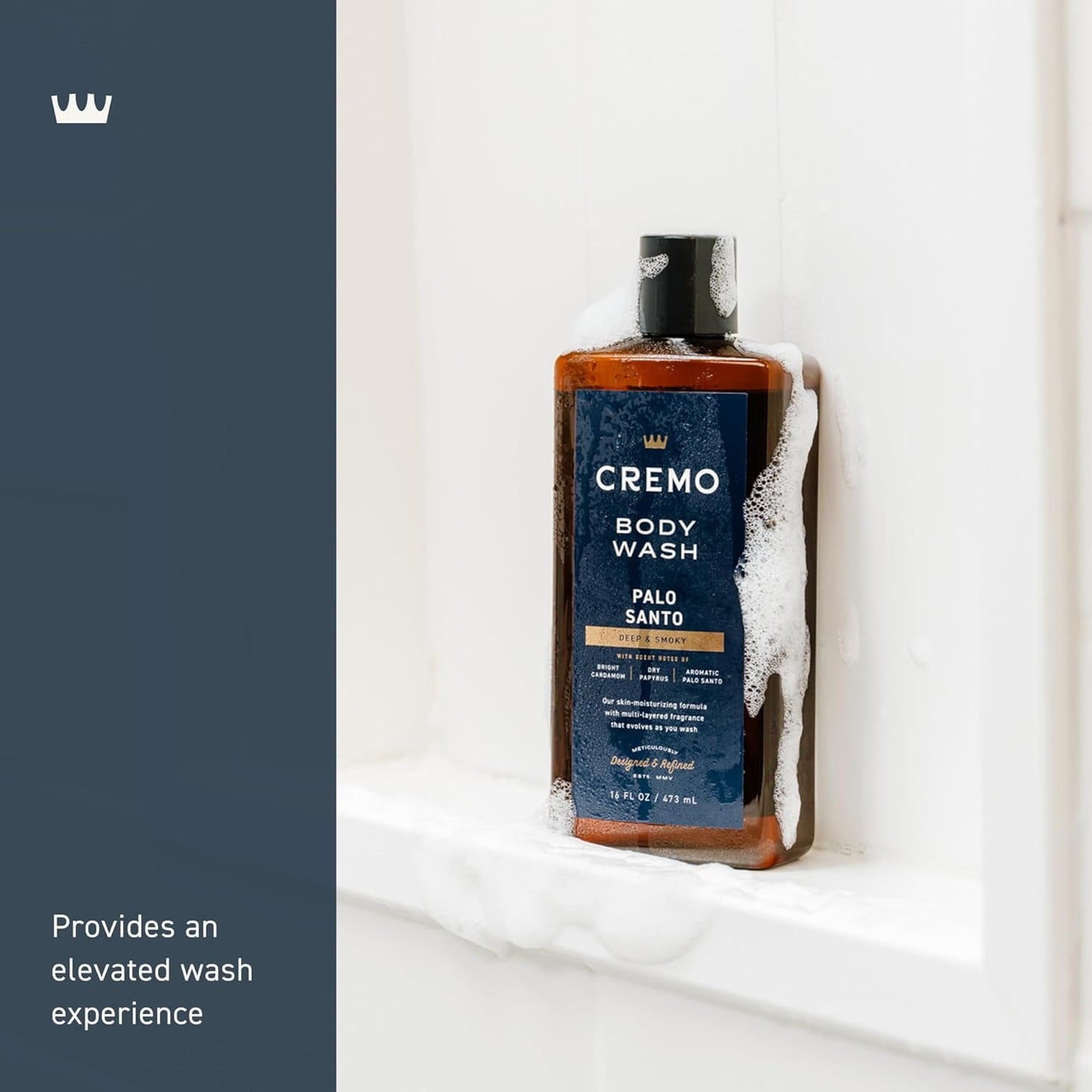 Cremo Body Wash for Men | Bright Cardamom & Palo Santo | 16 Fl Oz