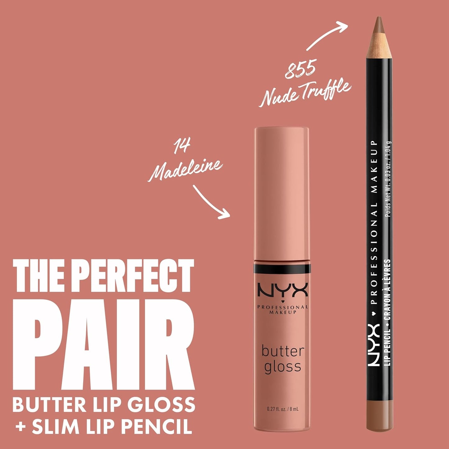 NYX Butter Gloss | Non-Sticky Lip Gloss for Women | Madeleine - Mid-Tone Nude