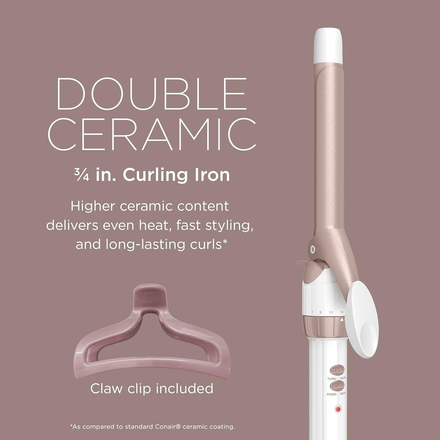 Conair Double Ceramic 1/2-Inch Curling Iron | Spiral Curls for Short Hair