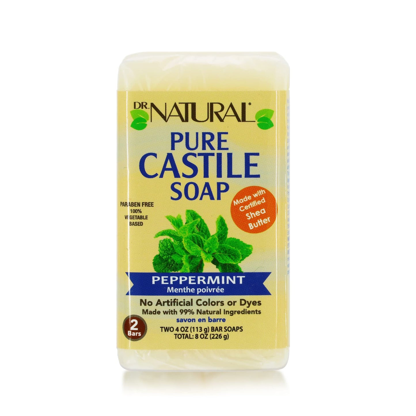 Dr. Natural - Cstle Bar Soap Pprmnt 2Pk - Ea Of 1-8 Oz (1X8 Oz)