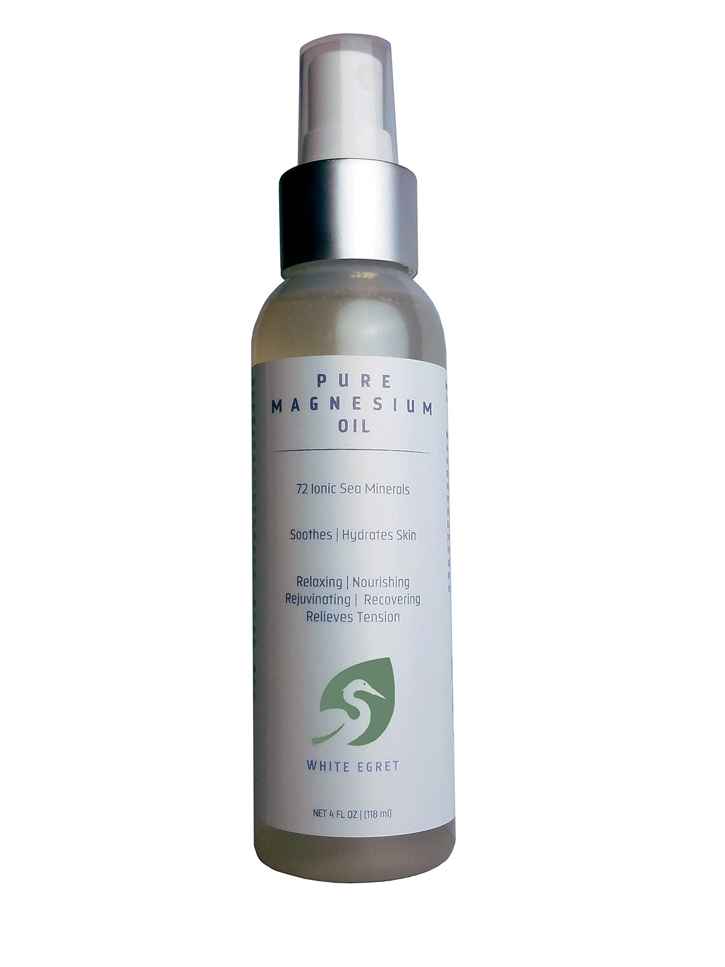 White Egret Pure Magnesium Body Oil, 4 Ounce