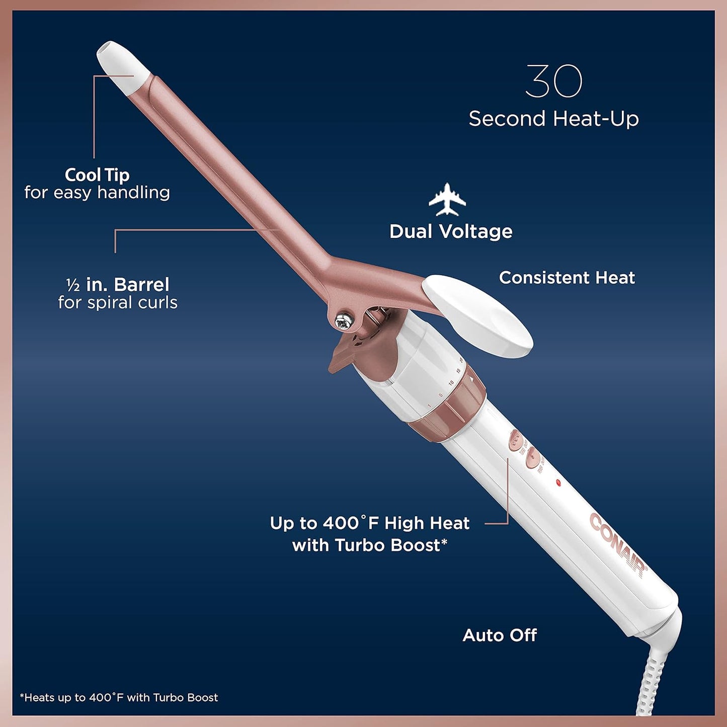 Conair Double Ceramic 1/2-Inch Curling Iron | Spiral Curls for Short Hair
